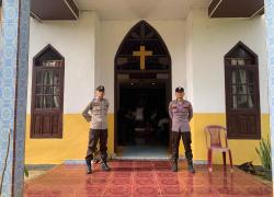Polsek Padang Ulak Tandng Amankan Ibadah di Gereja GKII Kasie Kasubun